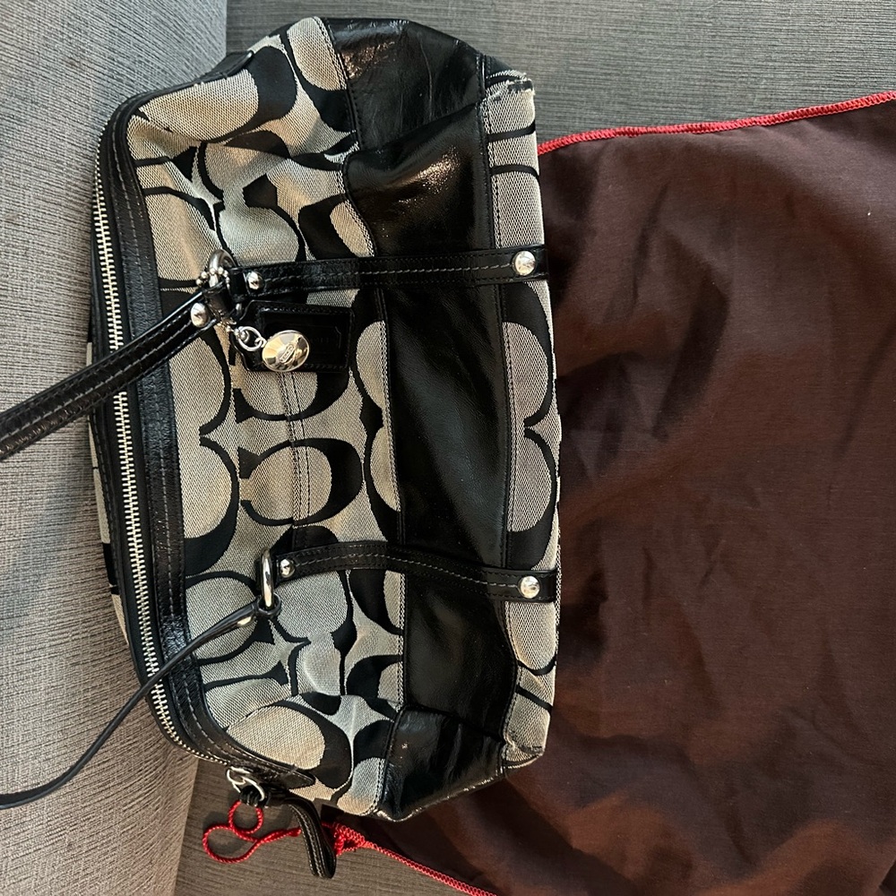 Vintage Coach Black and Gray Women's Bag